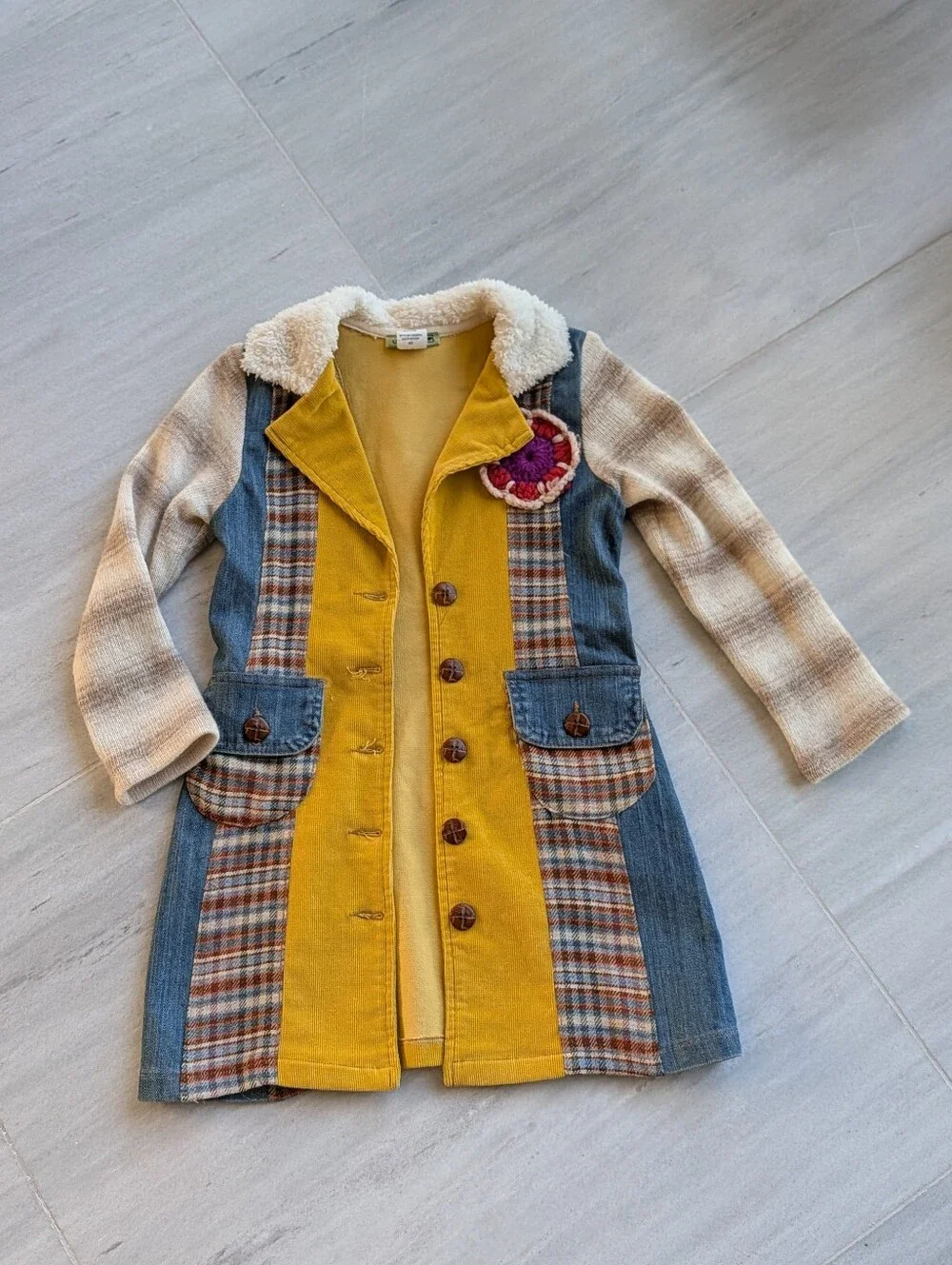 LITTLE MASS patchwork jacket coat 6 X